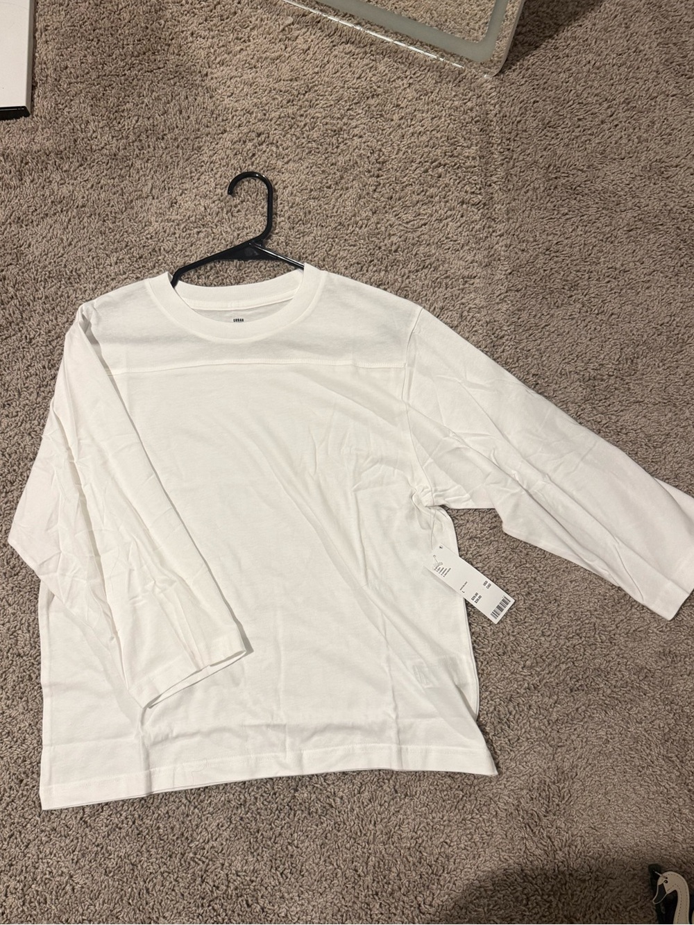 Urban Outfitters White Long-Sleeve Crewneck Top